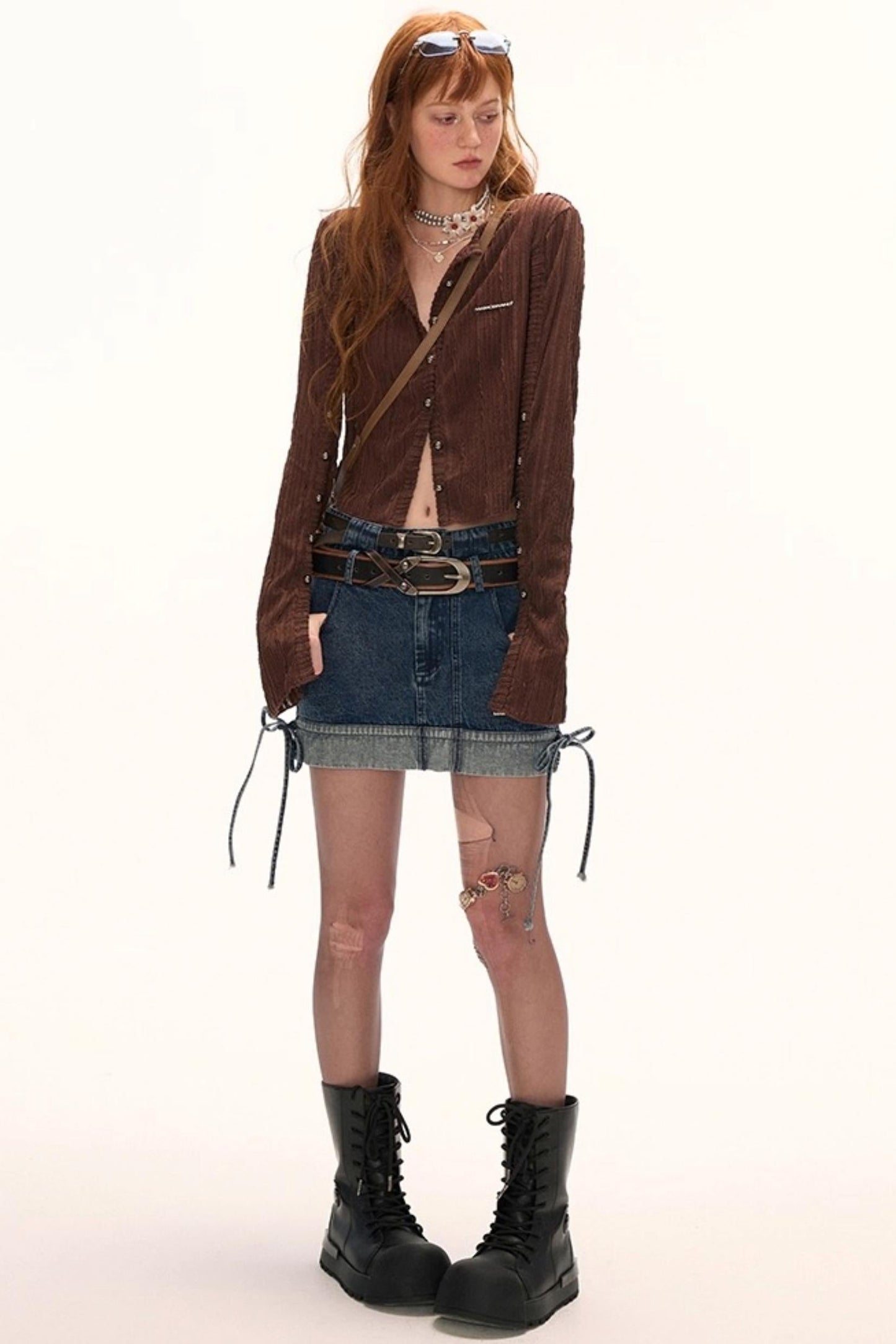 Striped Knit Multi-Button Cardigan