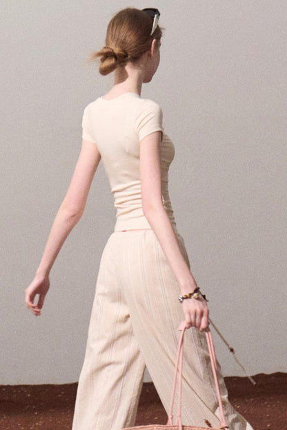 Cool Beaded V-Neck Tee