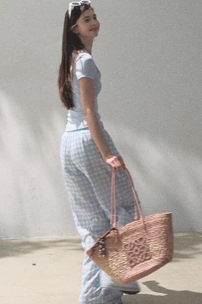 Wide-Leg Tencel Hemp Pants