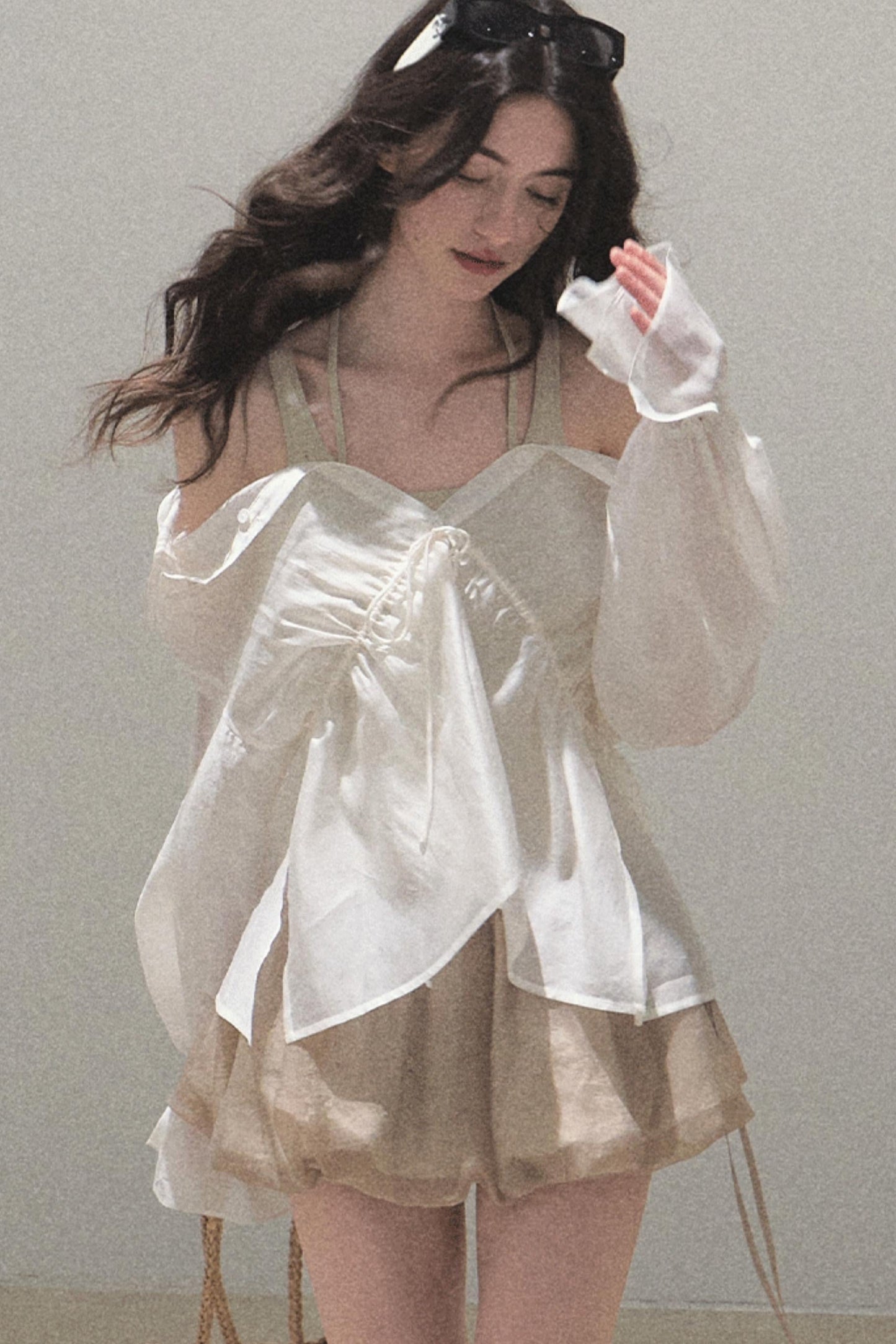 Floral Peplum Culottes Skirt Set