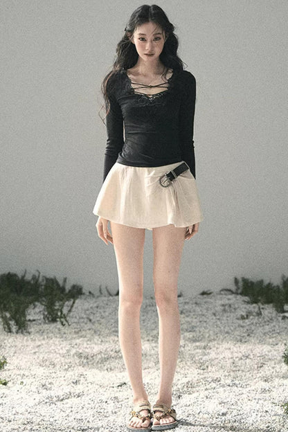Lace V-Neck Summer Top
