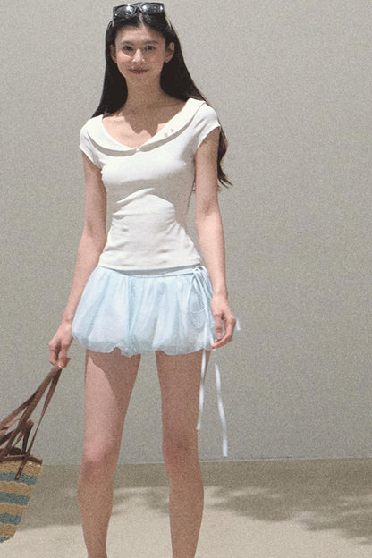 Floral Peplum Culottes Skirt Set