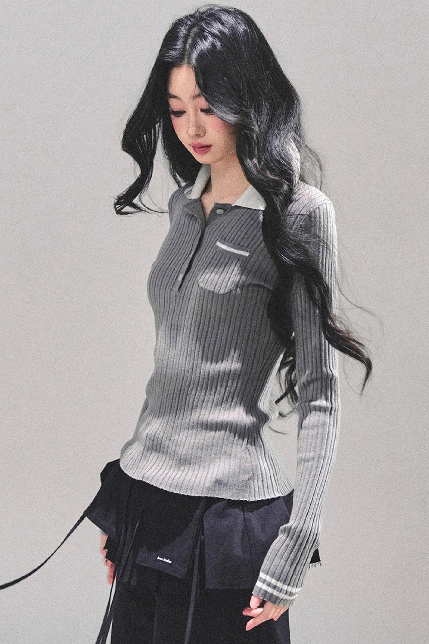 American Knit Polo Sweater