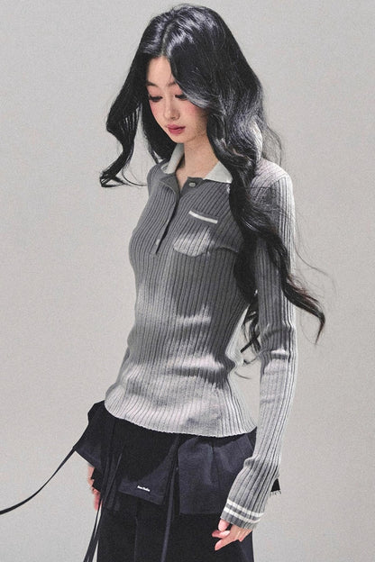 American Knit Polo Sweater