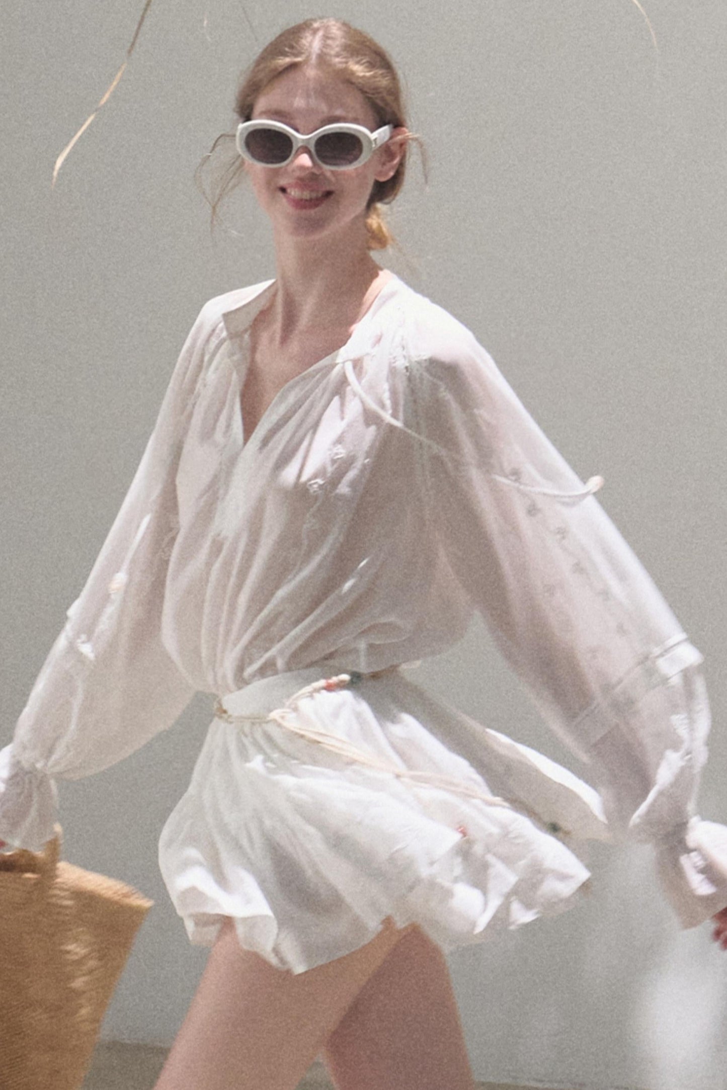 Relaxed Bubble Sleeve Skirt Set-Up