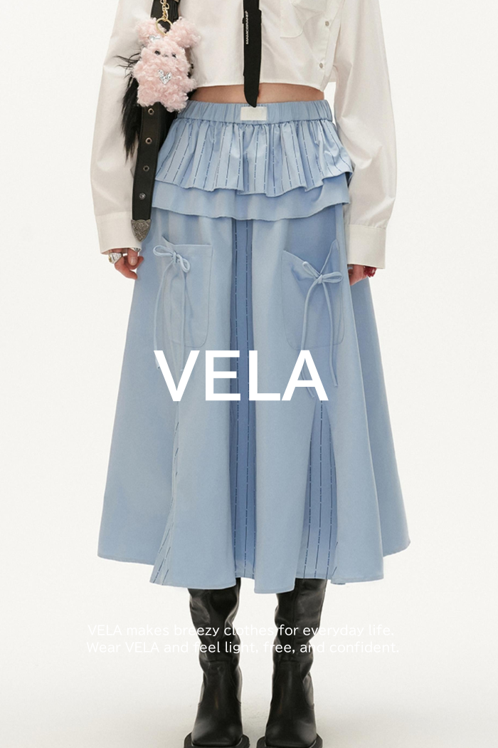 Temperament Khaki Blue Fashion Skirt