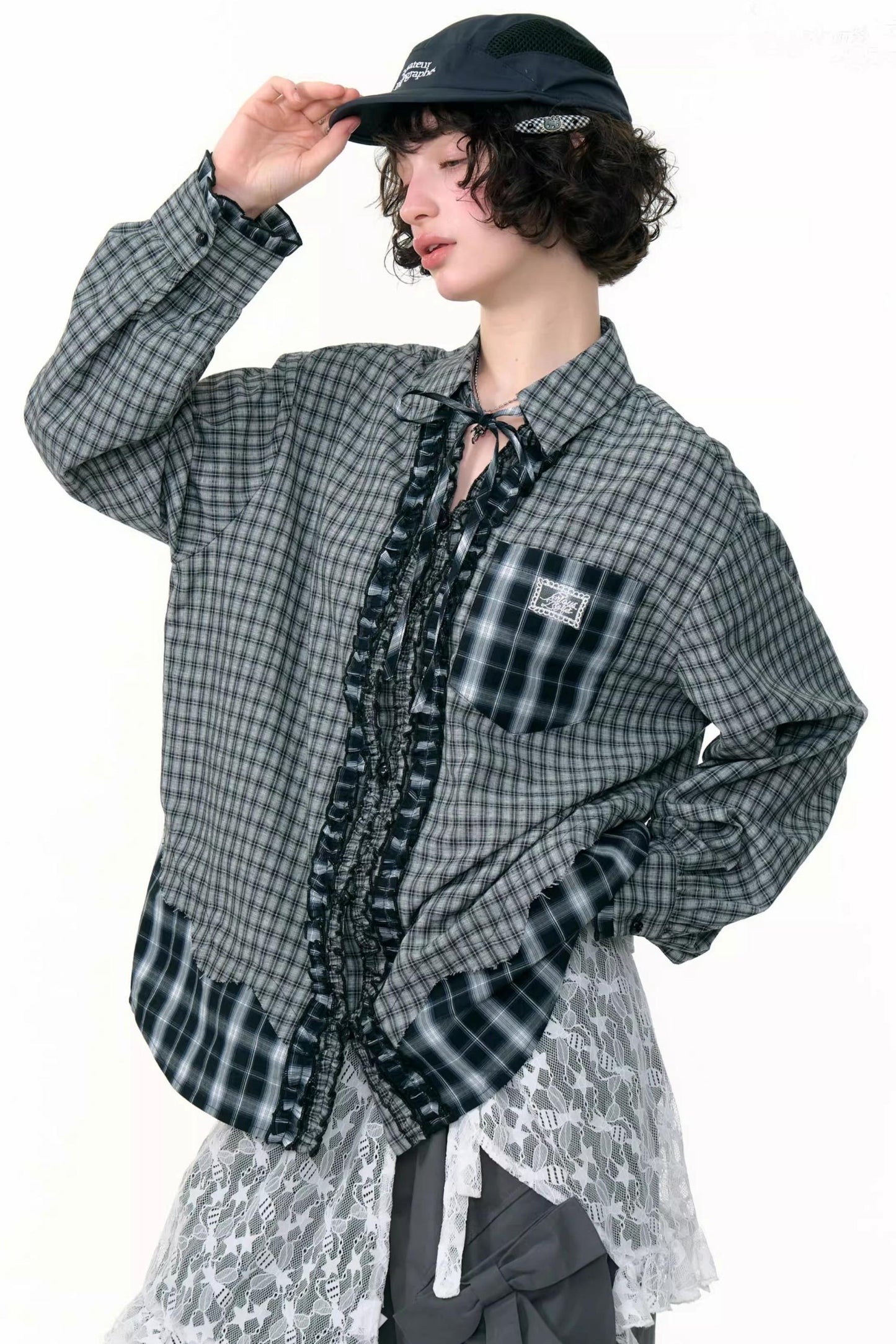 Retro Plaid Long-Sleeved Shirt