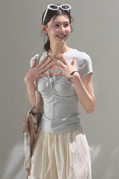 Cool Beaded V-Neck Tee