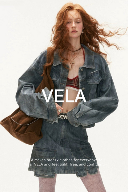 Fall Fashion Distressed Denim Set-Up