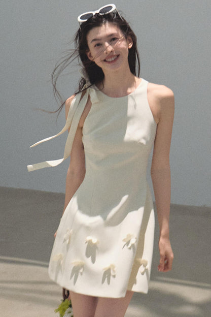 Summer Stars Floral Ribbon Racer Dress