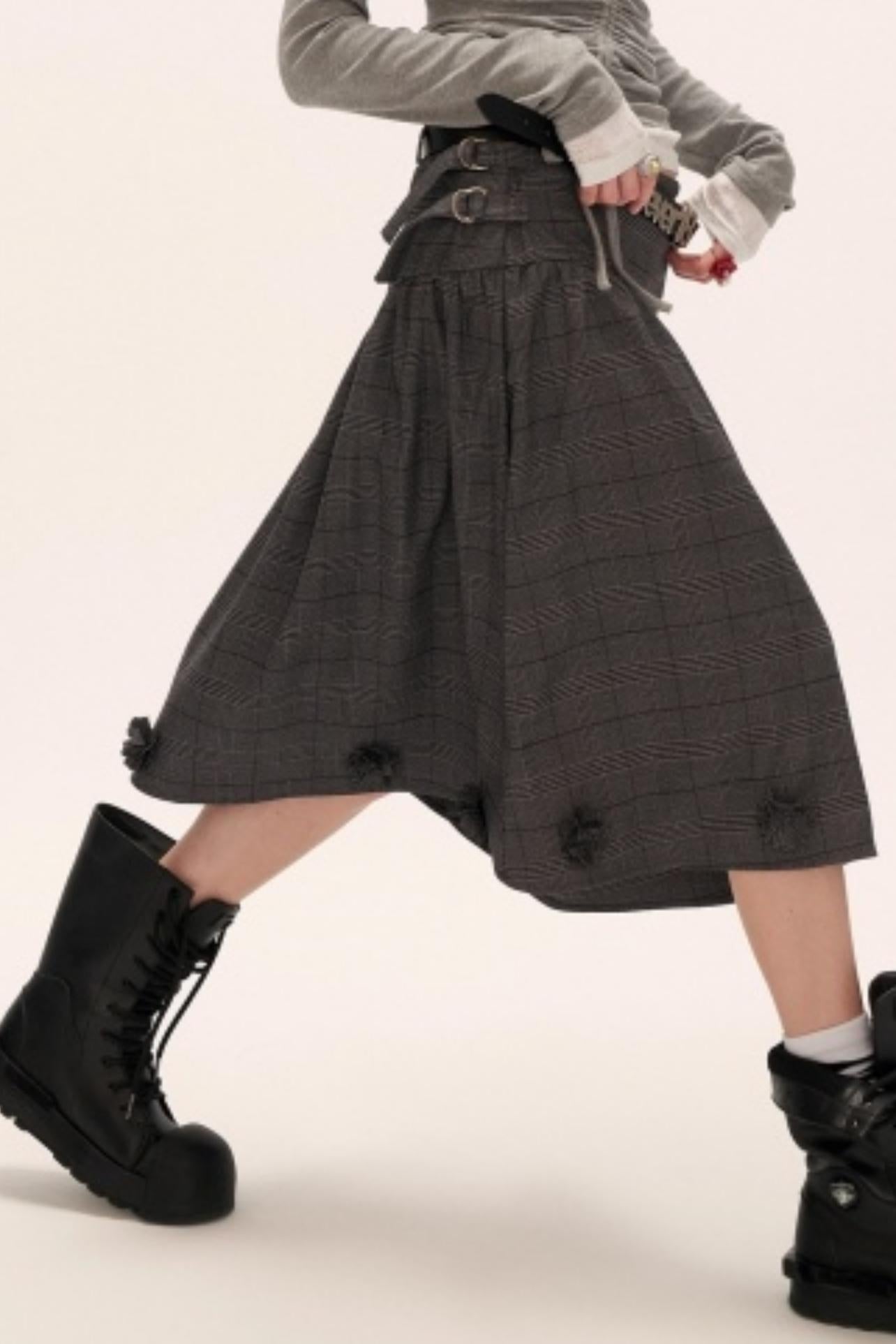 花朵图案高档中长裙