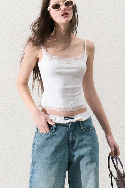 Slim Lace Strap Base Layer Top