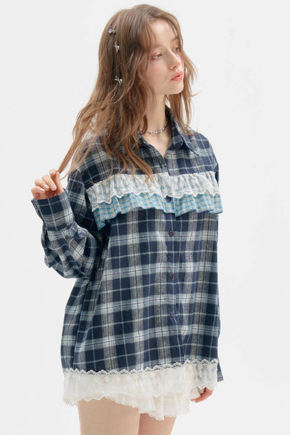 American Retro Blue Check Shirt