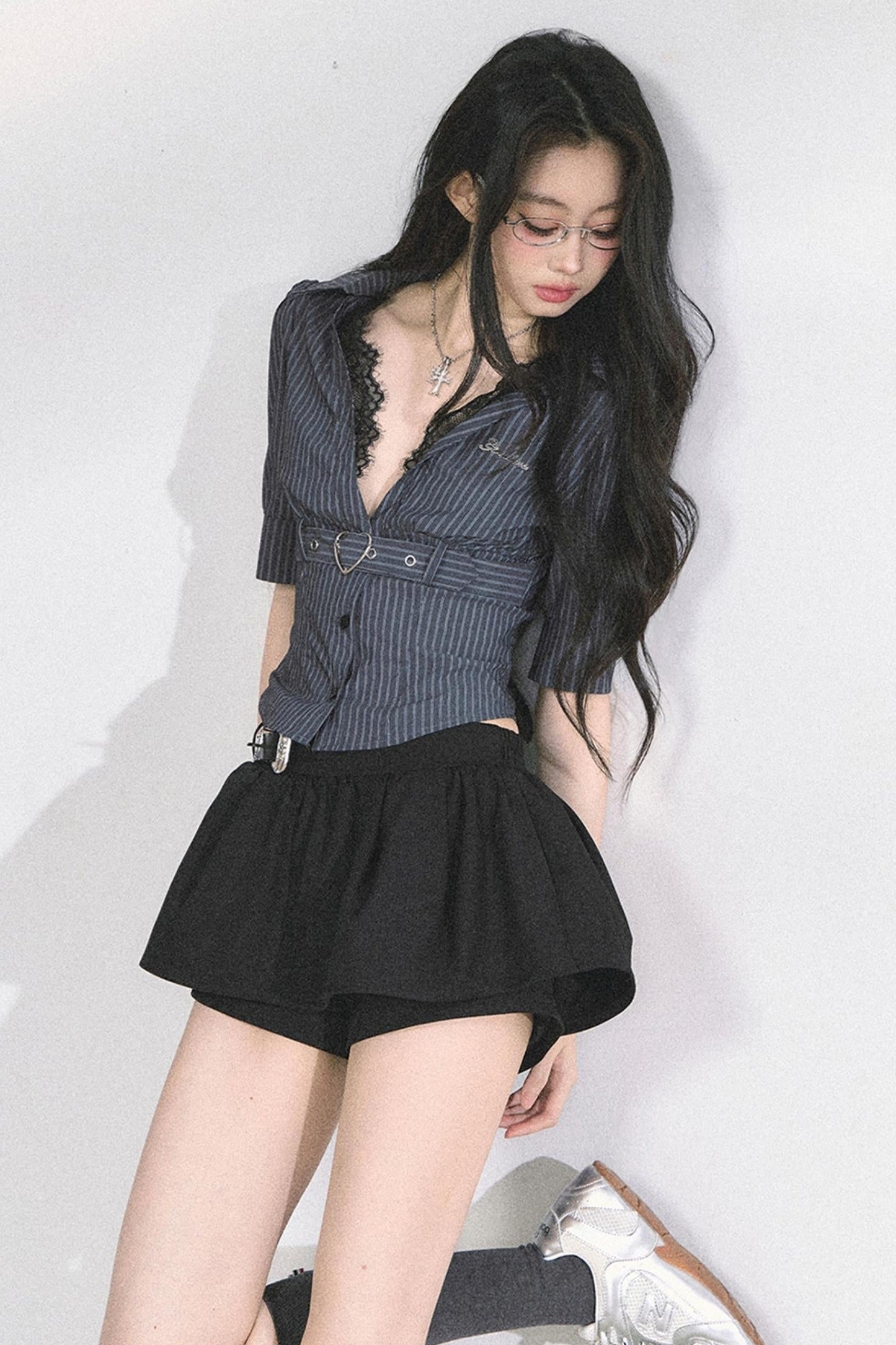 French V-Neck Lace Top