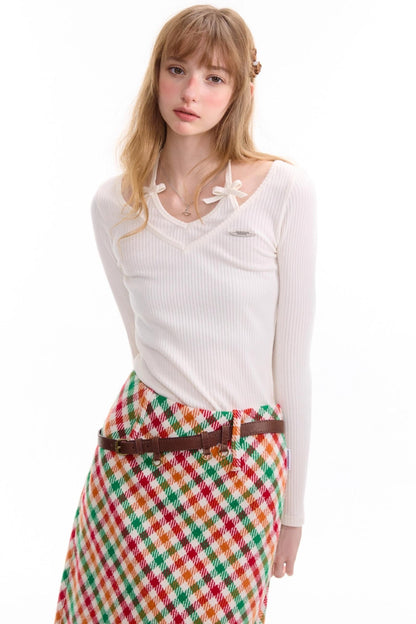 Autumn Bow Halterneck Slimming Top