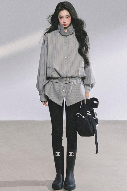 Autumn Striped Slimming Jacket