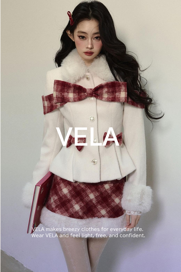 High-End Woolen Jacket & Checkered Skirt Set-Up