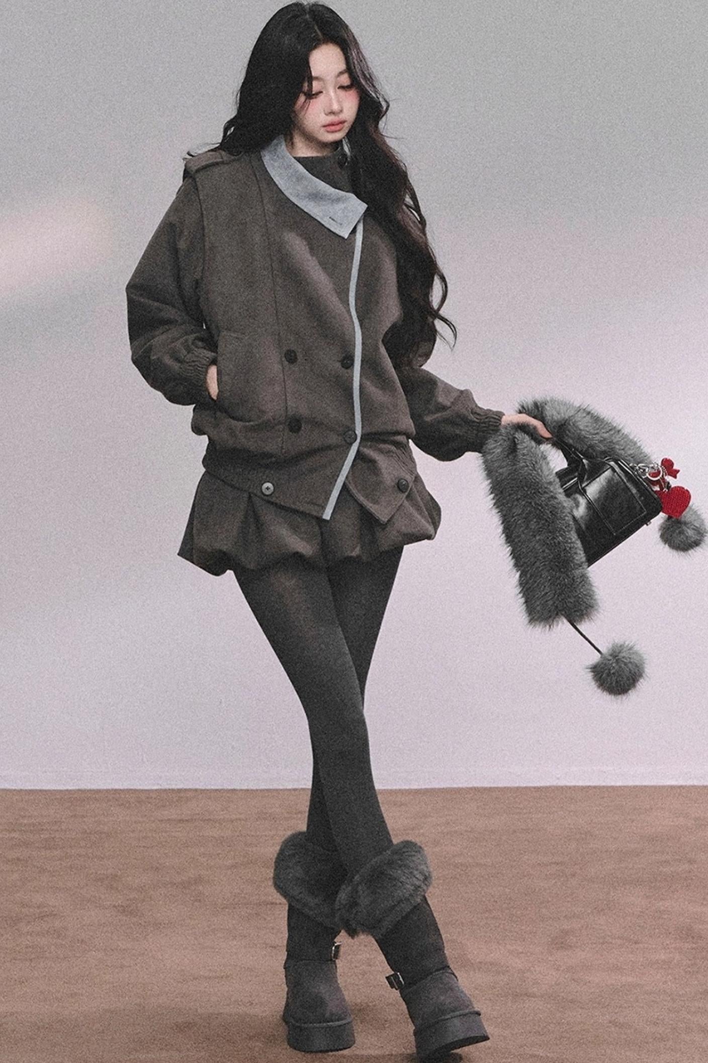 French Autumn Blazer Suit Set-Up