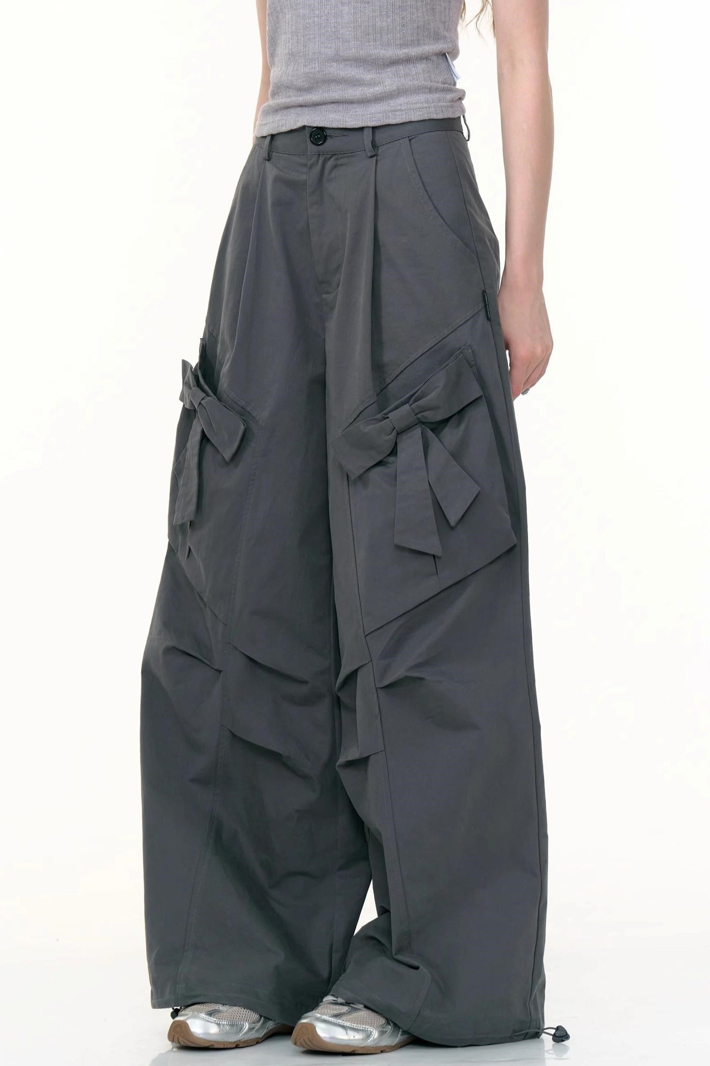 American Retro High Waist Cargo Trousers