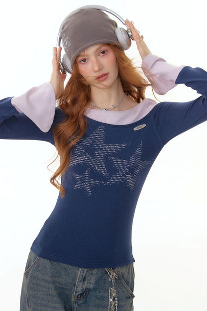 Autumn Star Flared Long Sleeve T-Shirt
