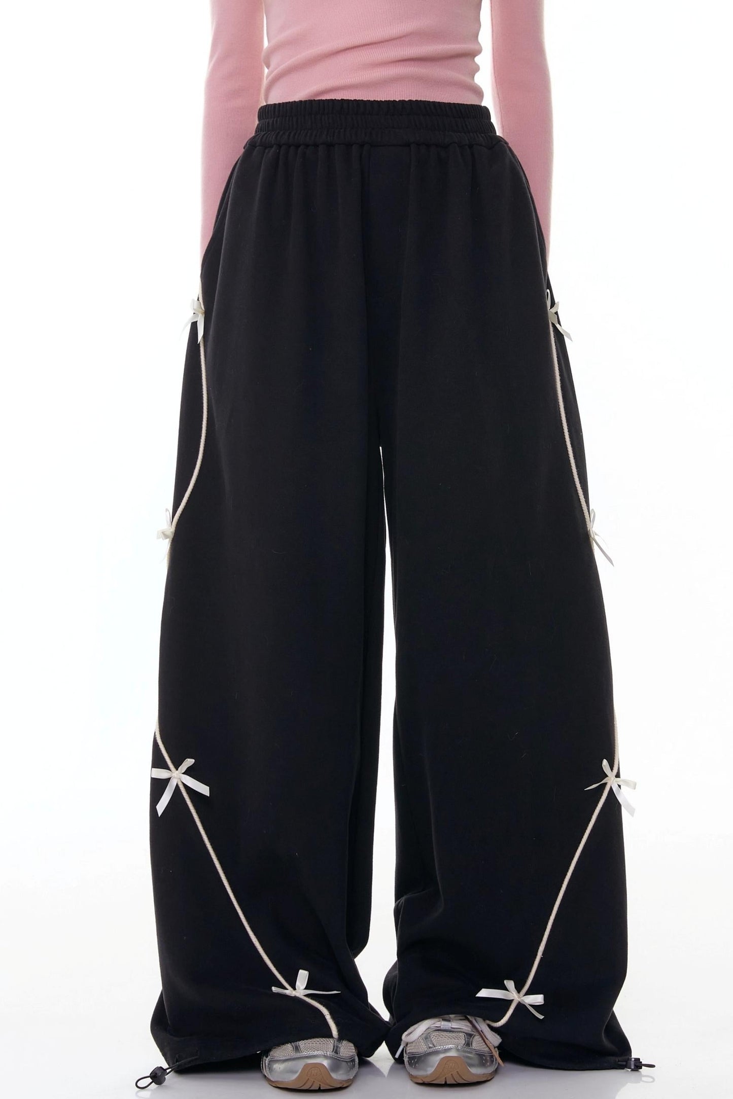 High-Waisted Wide-Leg Sports Sweatpants
