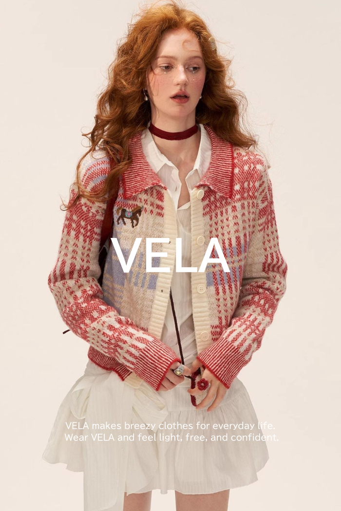 Plaid Red Knit Cardigan