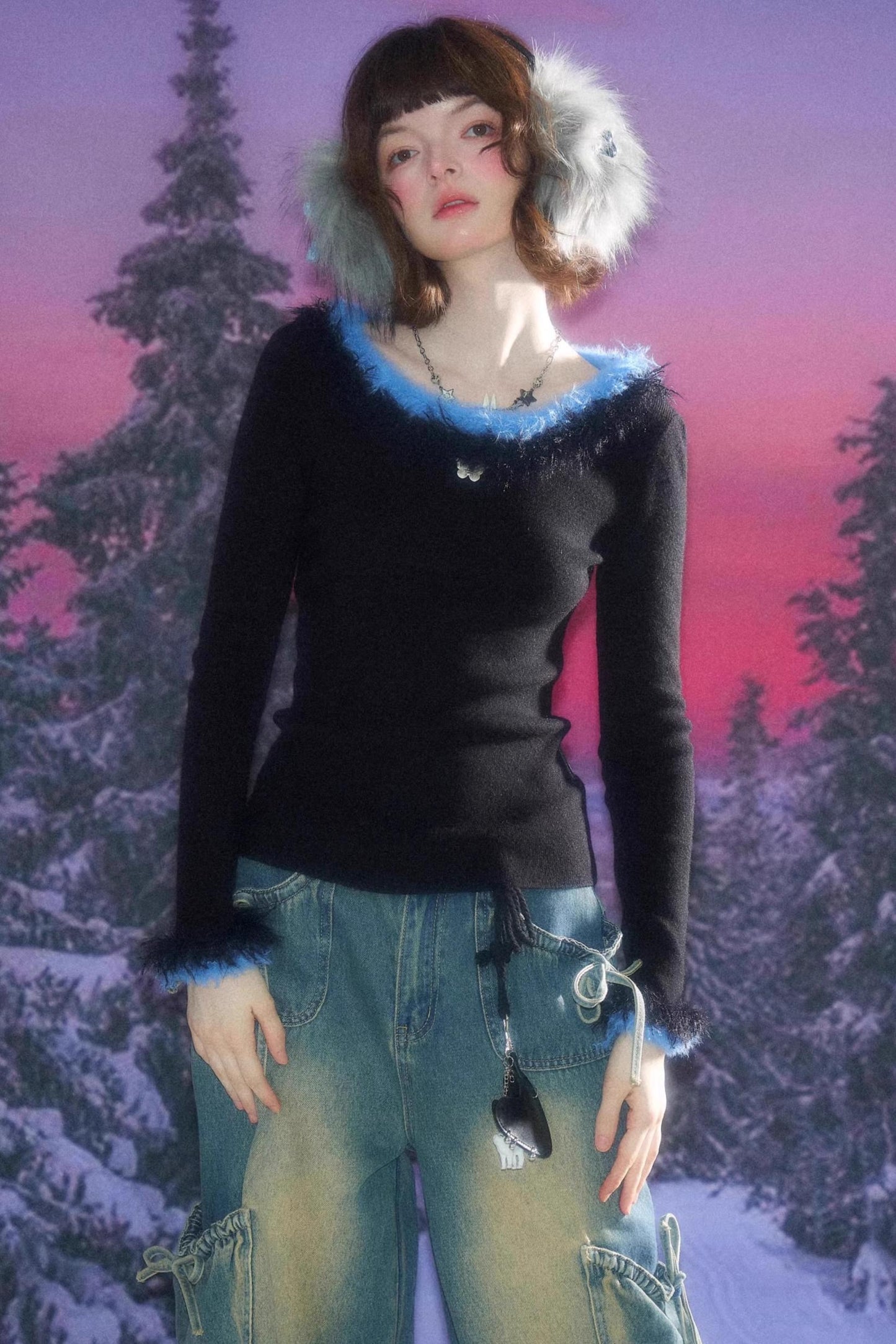 美式复古针织毛衣