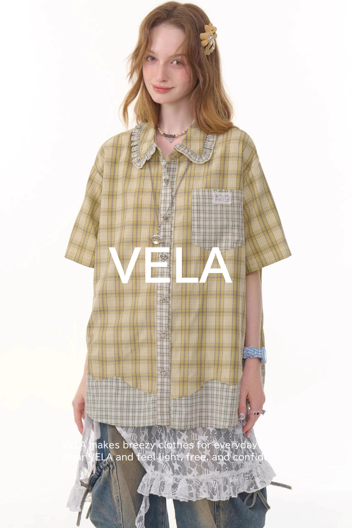 Plaid Doll Collar Shirt