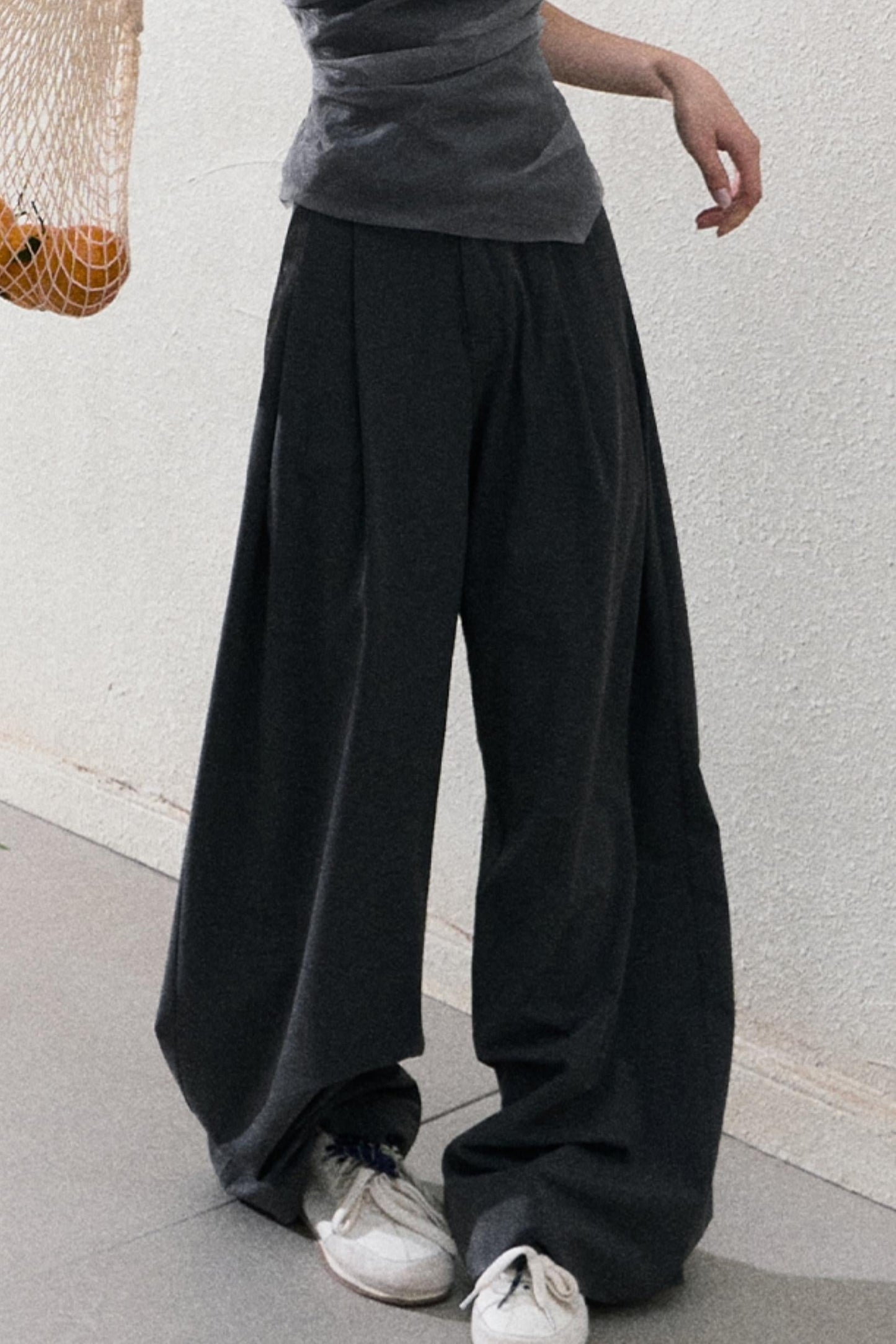 Casual Slim Jacket & Wide Lace Pants Set-Up