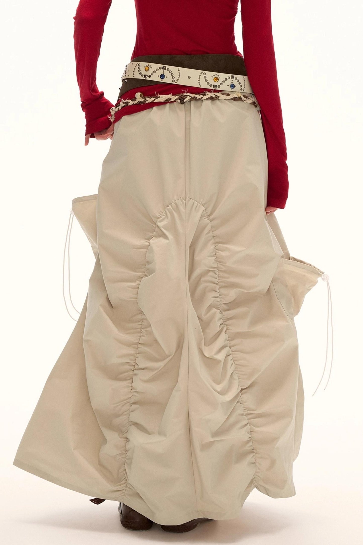 Functional Irregular Hem Black Skirt