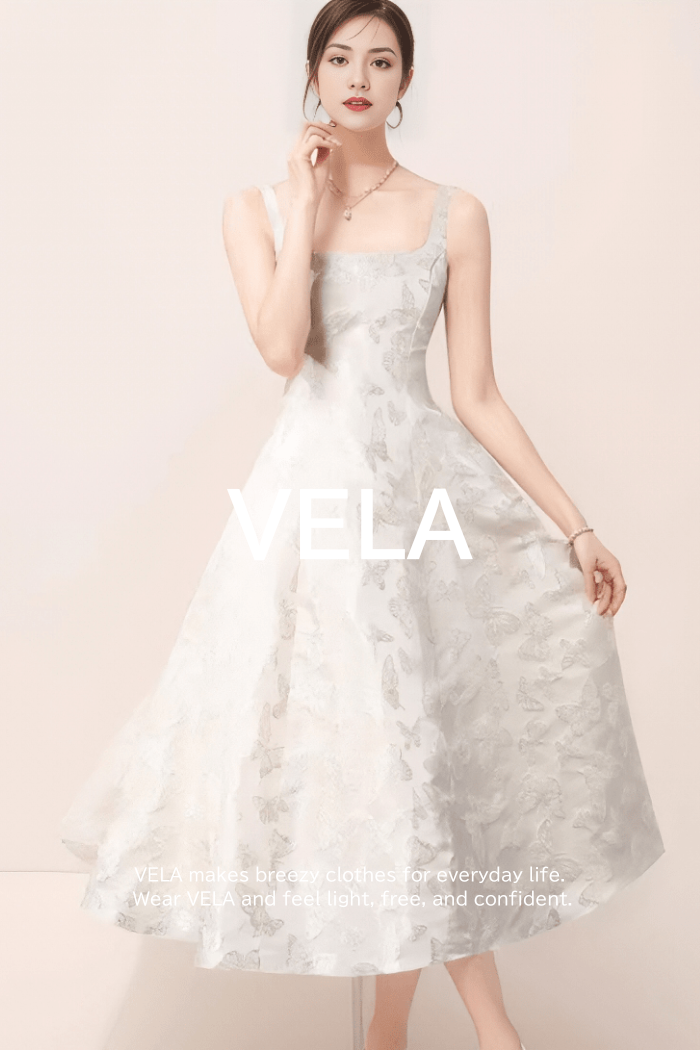 Floral Organza Square-Neck Dress