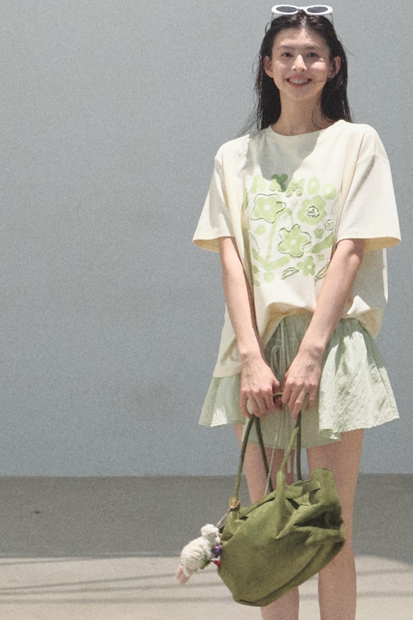 Embroidered Puffy A-Line Skirt