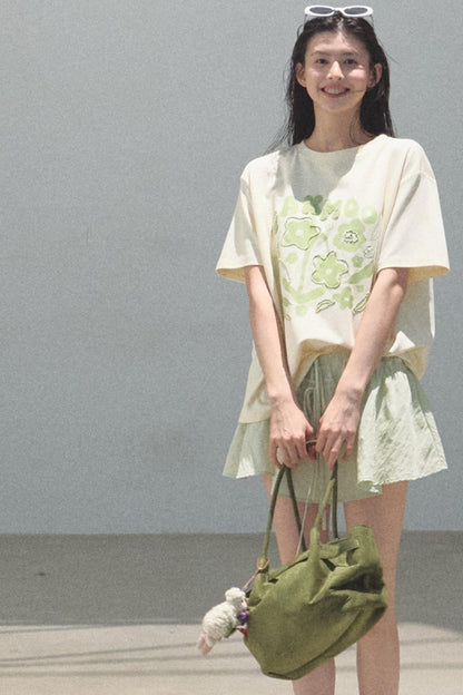 Embroidered Puffy A-Line Skirt