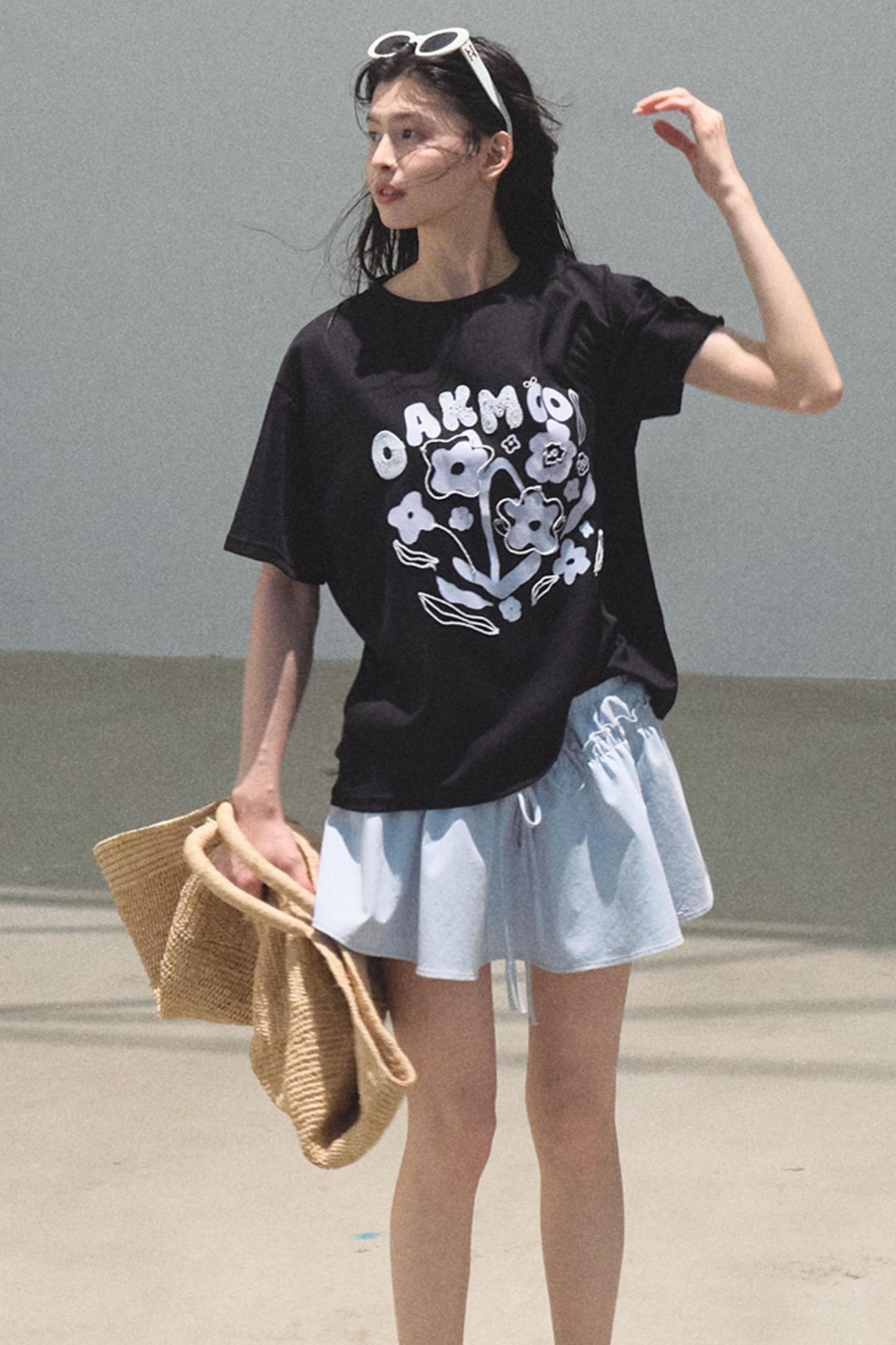 Embroidered Puffy A-Line Skirt