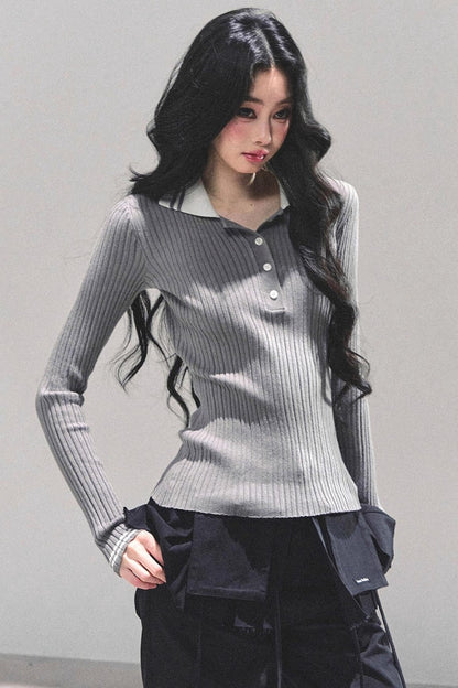 American Knit Polo Sweater