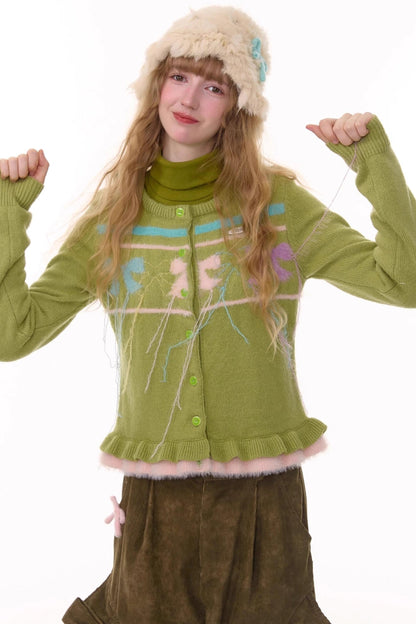 Autumn Silk Bow Cardigan