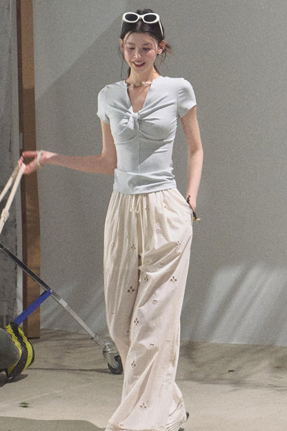 Cool Beaded V-Neck Tee