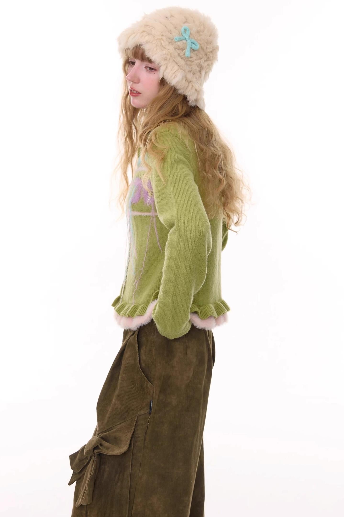 Autumn Silk Bow Cardigan