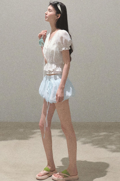 Floral Peplum Culottes Skirt Set