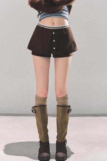 Black Autumn A-Line Shorts