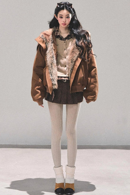 Hepburn-Style Quilted Winter Coat