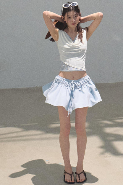 Embroidered Puffy A-Line Skirt