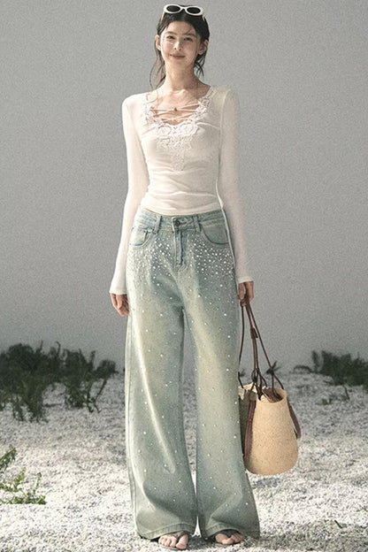 Lace V-Neck Summer Top