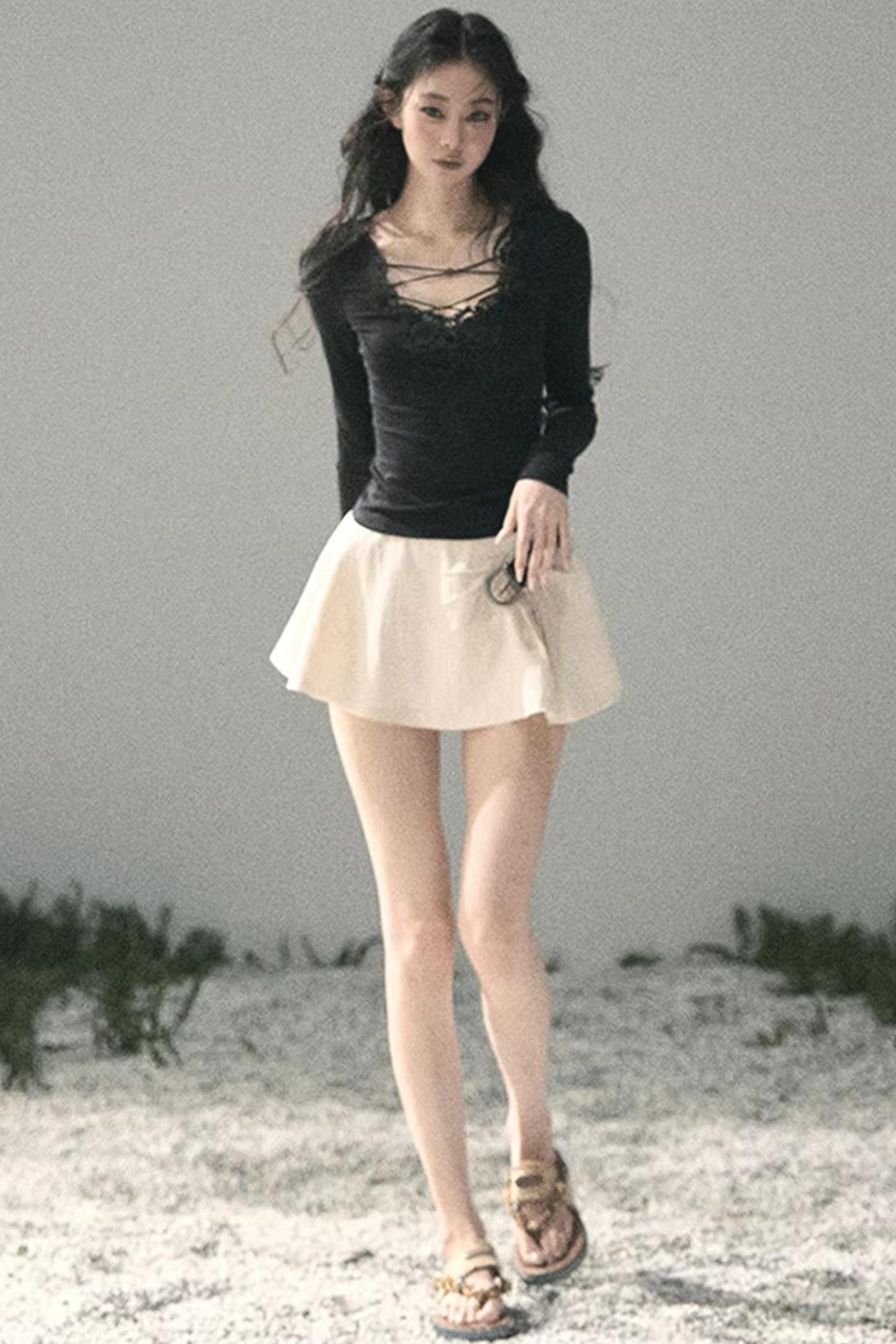 Lace V-Neck Summer Top