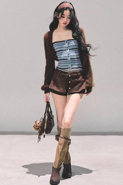 Black Autumn A-Line Shorts