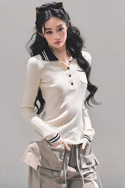 American Knit Polo Sweater