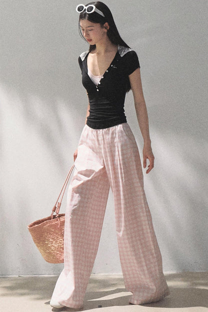Wide-Leg Tencel Hemp Pants