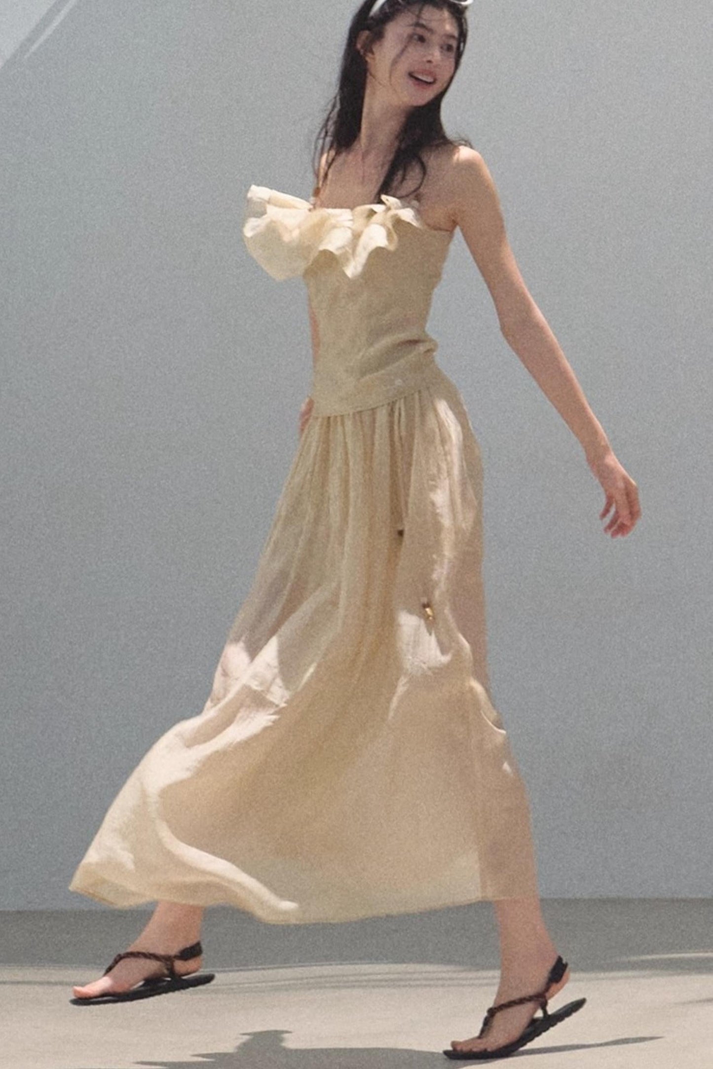 Summer Ruffled Camisole Skirt Set-Up