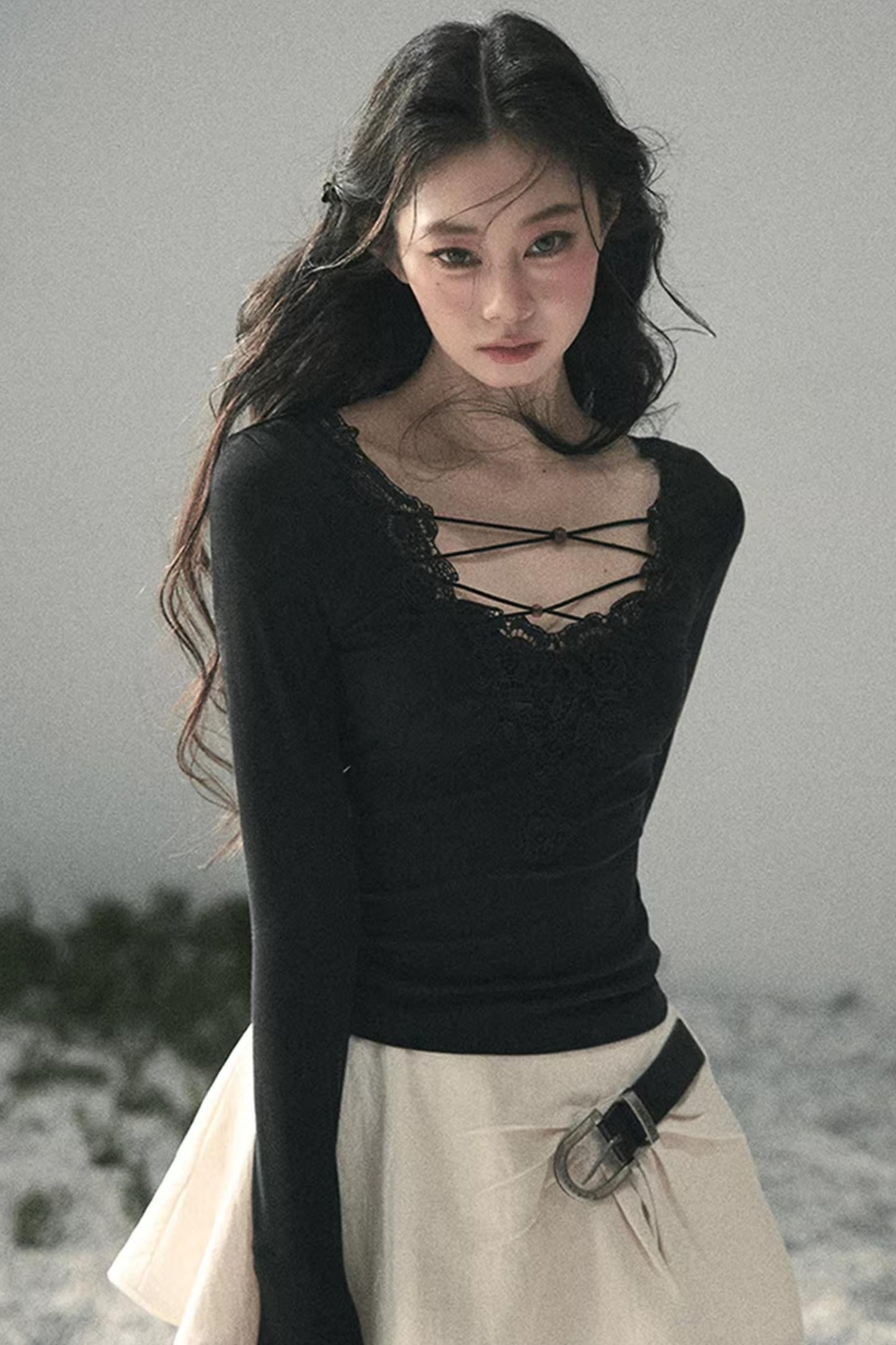 Lace V-Neck Summer Top