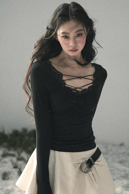 Lace V-Neck Summer Top